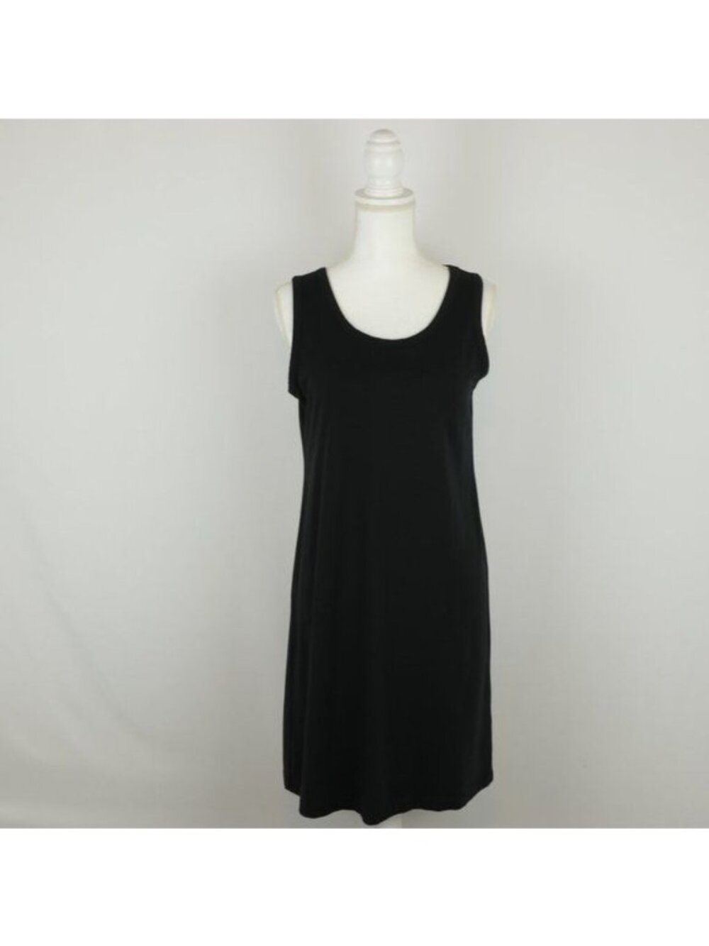 J. Jill Stretch Women's Small Black Pima Cotton Scoop Neck Casual Shift Dress